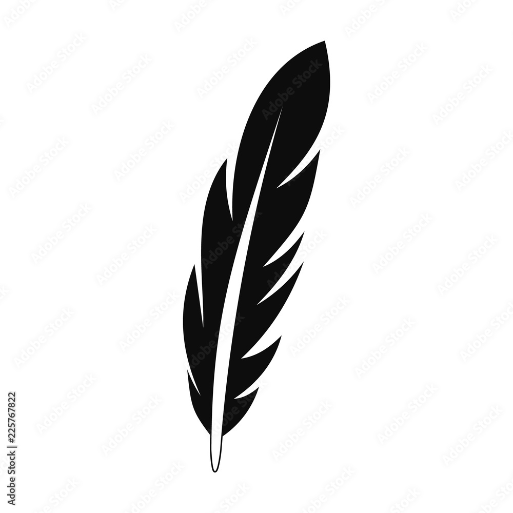 Bright feather icon. Simple illustration of bright feather vector icon for web design isolated on white background