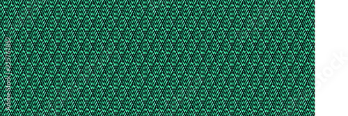 Panoramic Abstract Turquoise Geometric Pattern with Stripes. Optical Rhombic Psychedelic Illusion. Wicker Structural Texture.