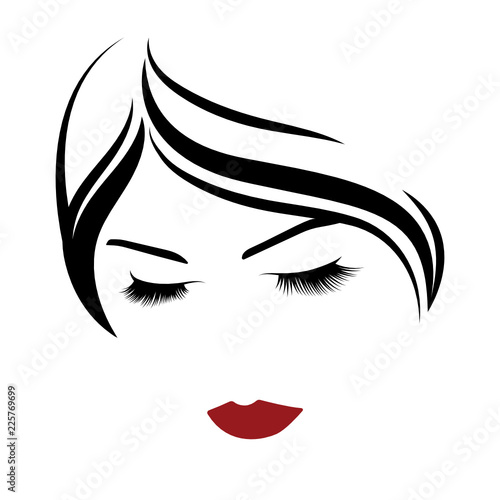    vector illustration  depicting the face of a beautiful woman with long ringlets