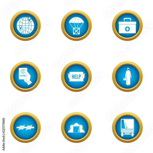 Donate help icons set. Flat set of 9 donate help vector icons for web isolated on white background