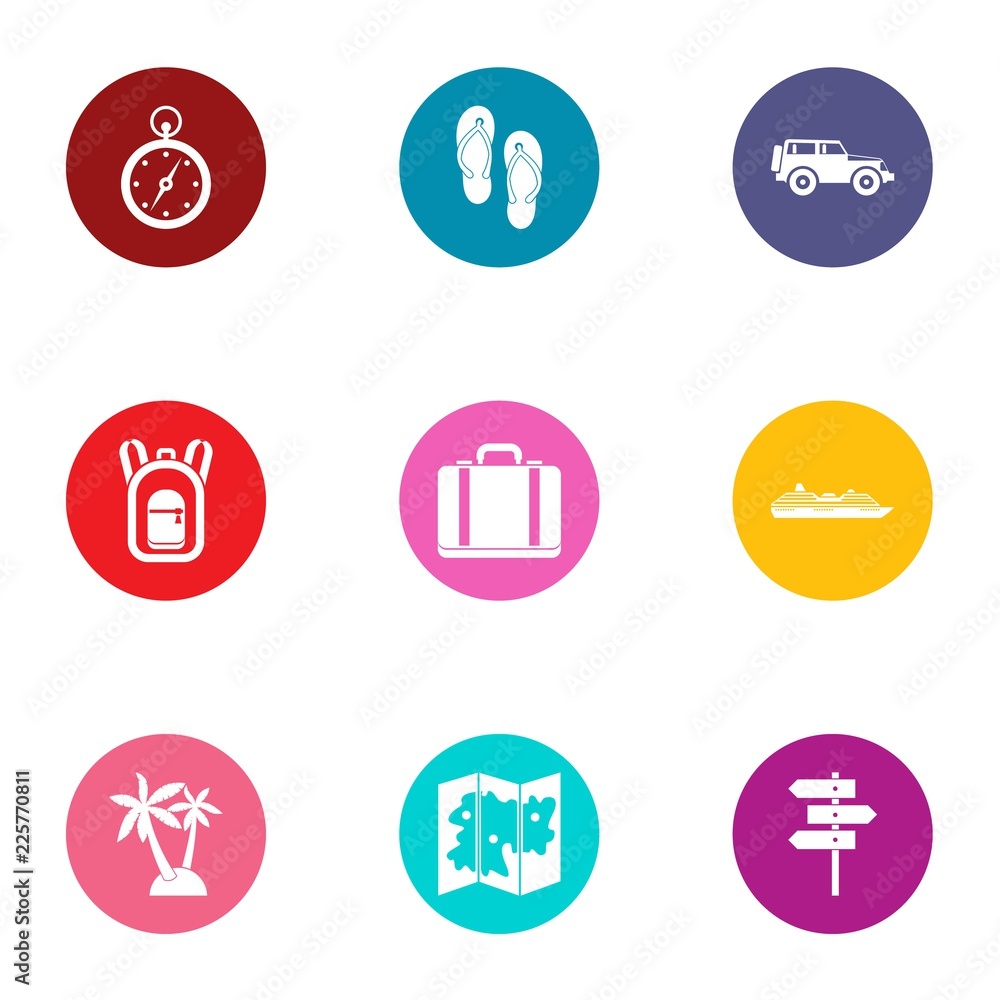 Equinoctial icons set. Flat set of 9 equinoctial vector icons for web isolated on white background