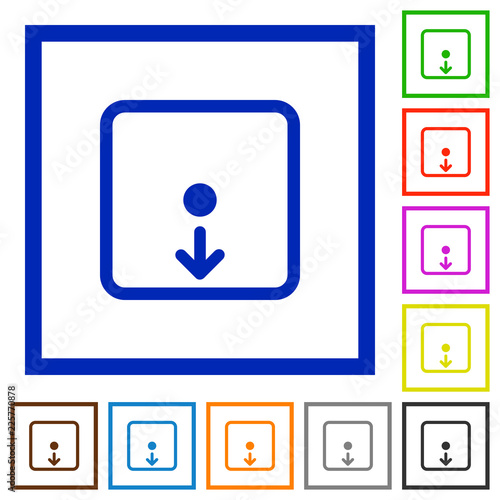 Move object down flat framed icons