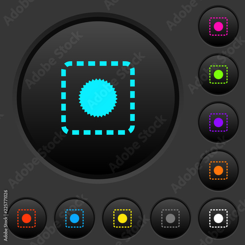 Place certificate dark push buttons with color icons