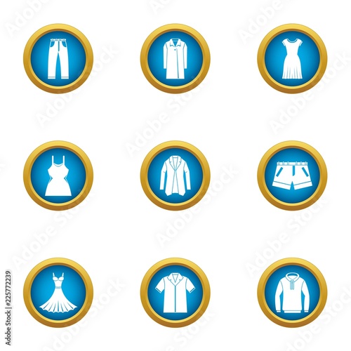 Robe icons set. Flat set of 9 robe vector icons for web isolated on white background