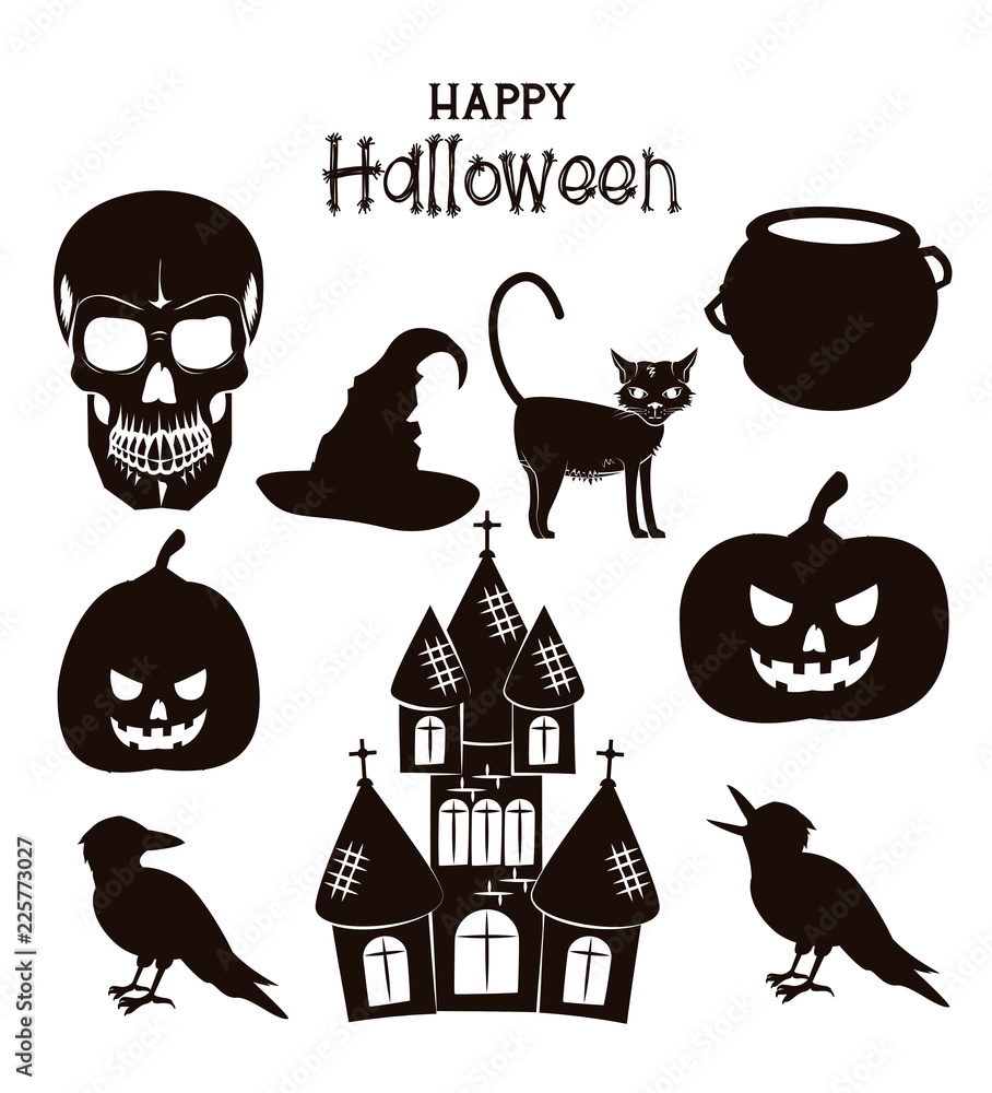 Obraz premium Happy halloween cartoons