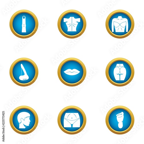 Toned body icons set. Flat set of 9 toned body vector icons for web isolated on white background