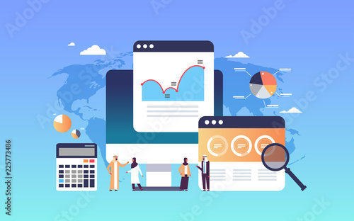 Arabic business people graph diagram finance data