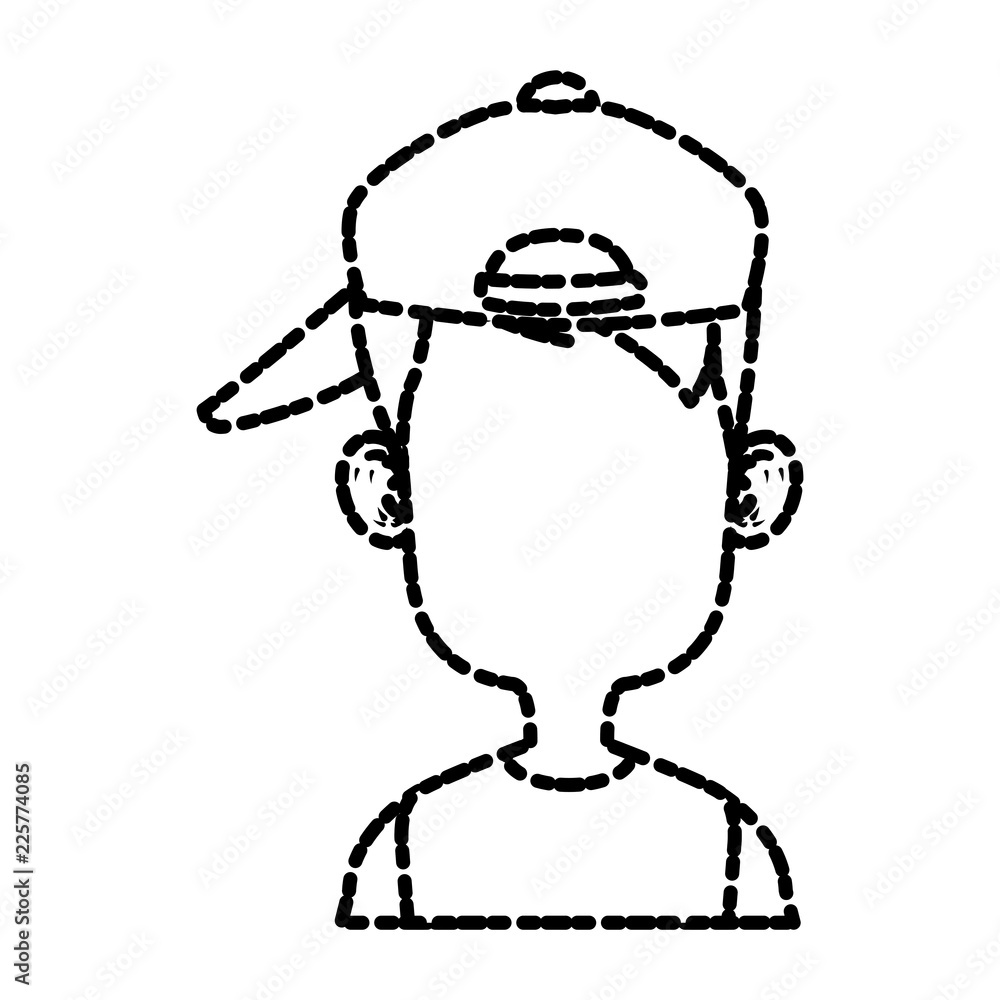 Boy faceless with hat cartoon Boy faceless with hat cartoon