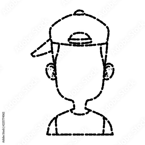 Boy faceless with hat cartoon