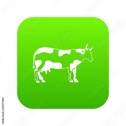 Cow icon digital green for any design isolated on white vector illustration