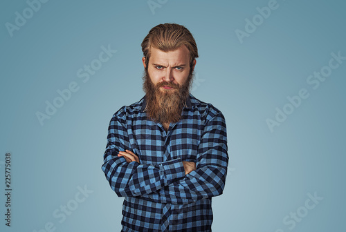 pissed off handsome man with arms crossed folded