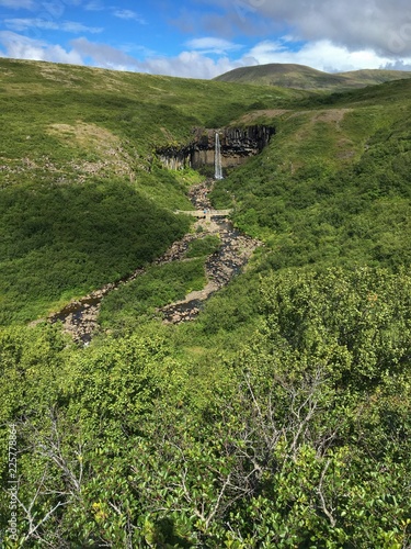 Svartifoss Waterfall in Iceland Mid-Range