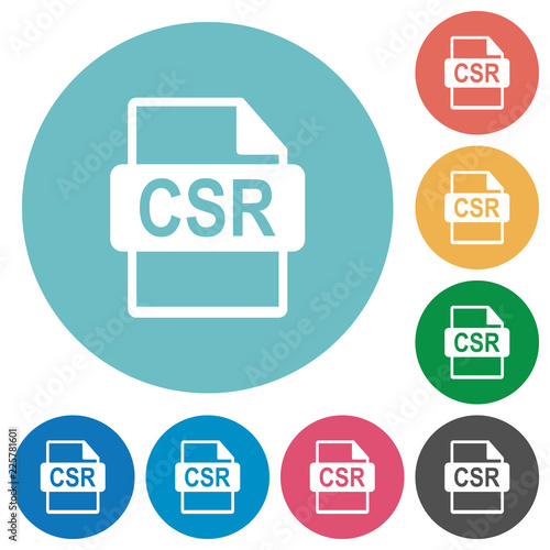 Sign request file of SSL certification flat round icons