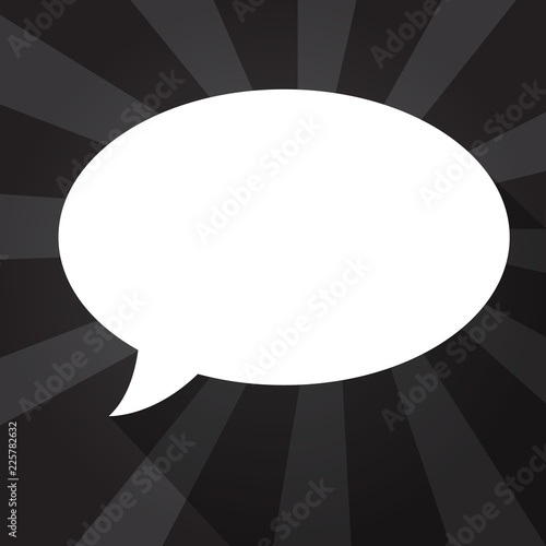 Flat design business Vector Illustration concept template copy space text for Ad website esp isolated 3d isometric. Blank Oval Shape Speech Bubble in solid Color and shadow Burst background