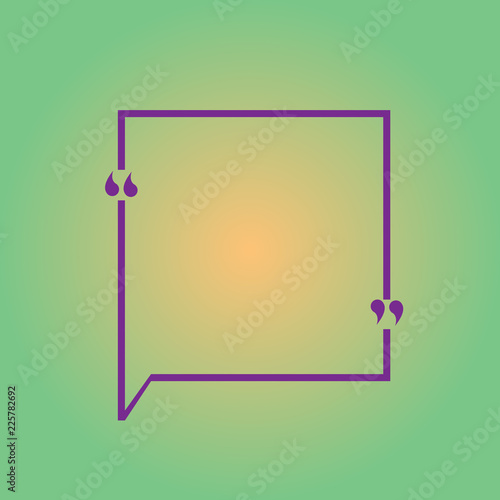 Flat design Vector Illustration Empty esp template copy text for Ad, promotion, poster, flyer, web banner, article. Blank Square Border Outline Quote Bubble with Quotation Mark Punctuation