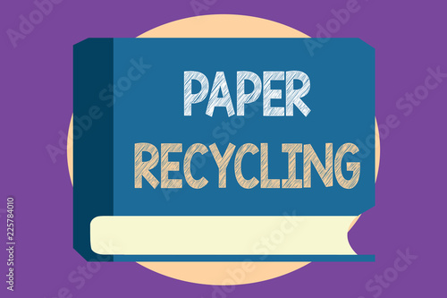 Conceptual hand writing showing Paper Recycling. Business photo showcasing Using the waste papers in a new way by recycling them. photo