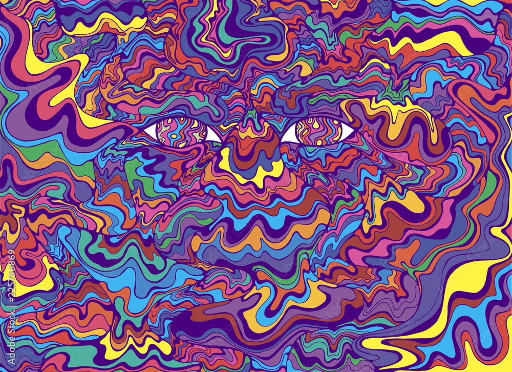 Obraz na plátně Psychedelic colorful eyes and waves | Obrazy na stěnu |  Posters.cz
