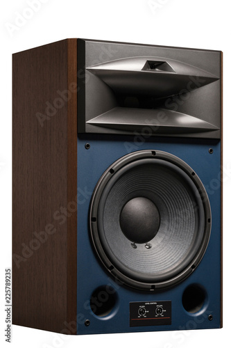 hi-end loudspeaker isolated white. photo