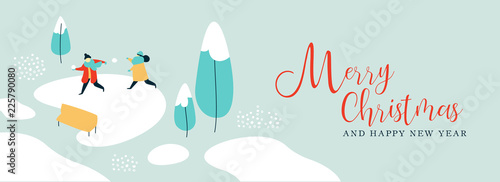 Christmas new year winter children greeting card