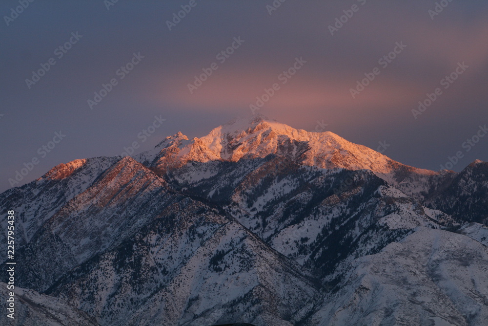 mountain top sunset