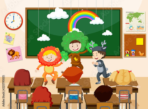 Children performing infront of class