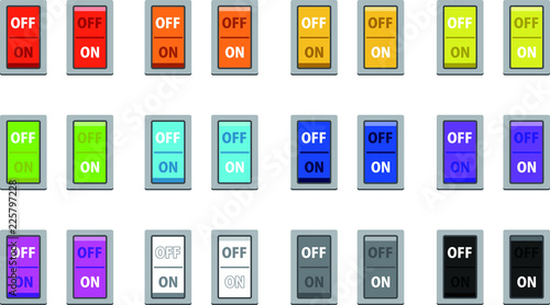 Colorful on-off switch set