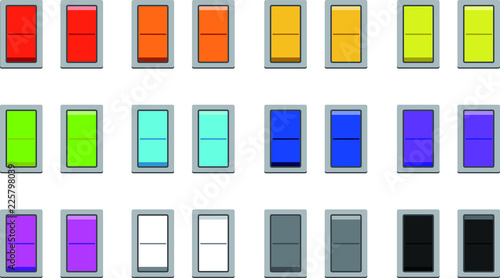 Colorful on-off Plain switch button set