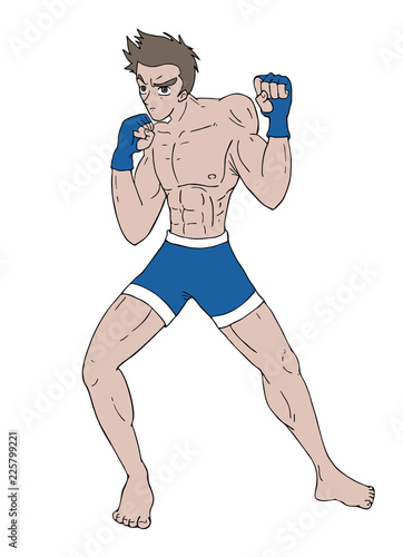 mma warrior illustraiton