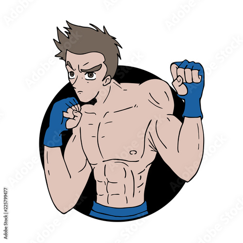 mma warrior illustraiton