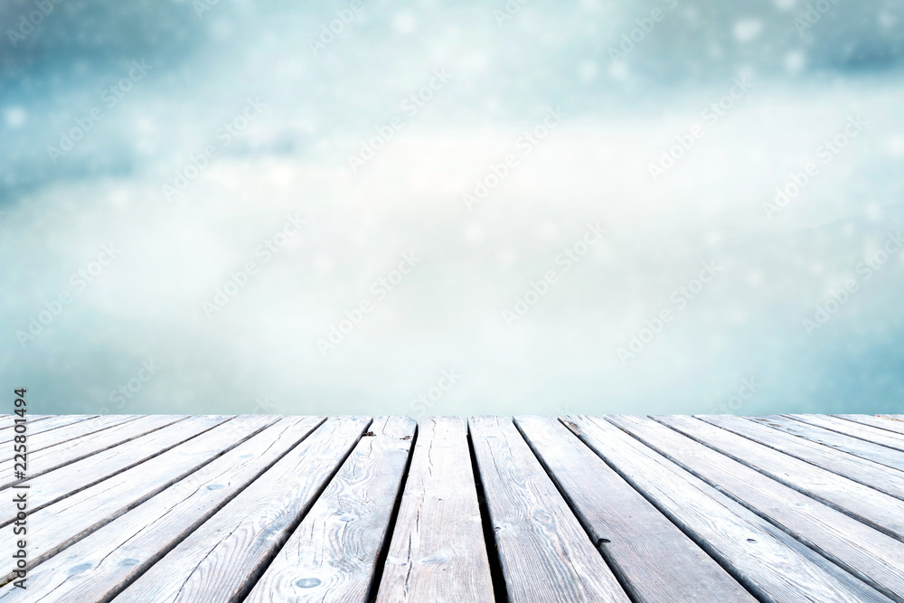 winter table with copy space