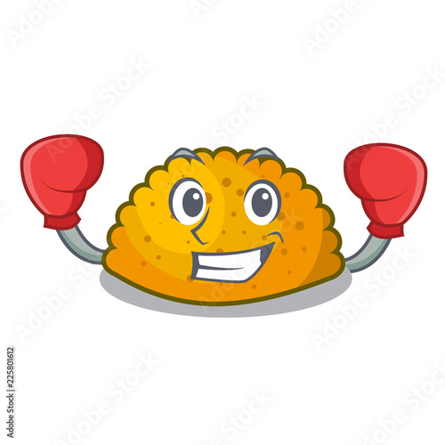 Boxing character jamaican patties on the grill