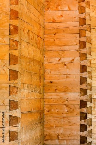 Vászonkép wood carpentry -  handmade through dovetail joint woodwork