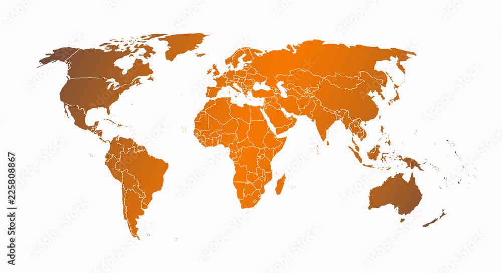 Obraz premium World map orange