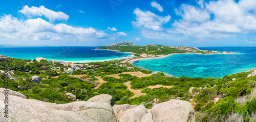 Obraz na płótnie Landscape with Rena di Levante and Rena Di Ponente beach, Capo Testa, Sardinia island, Italy w salonie