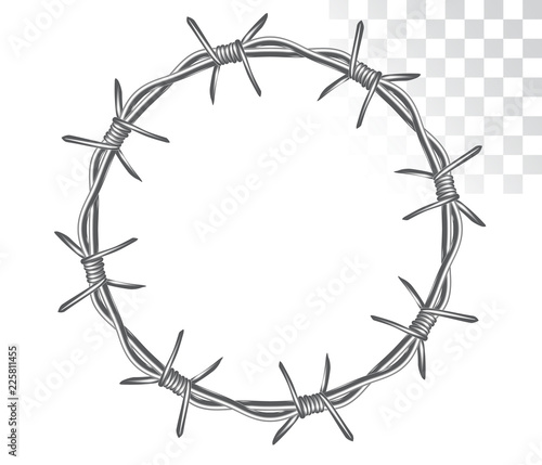 Stockvektorbilden round frame made of graphic barbed wire