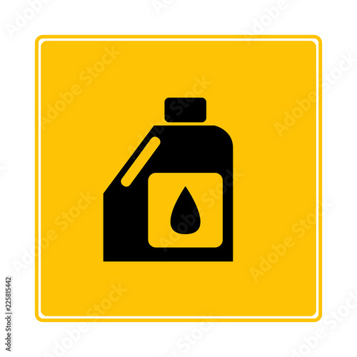 oil canister symbol in yellow background
