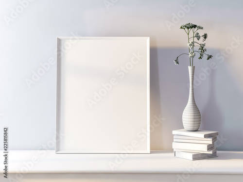 Poster frame mockup 3d renering photo