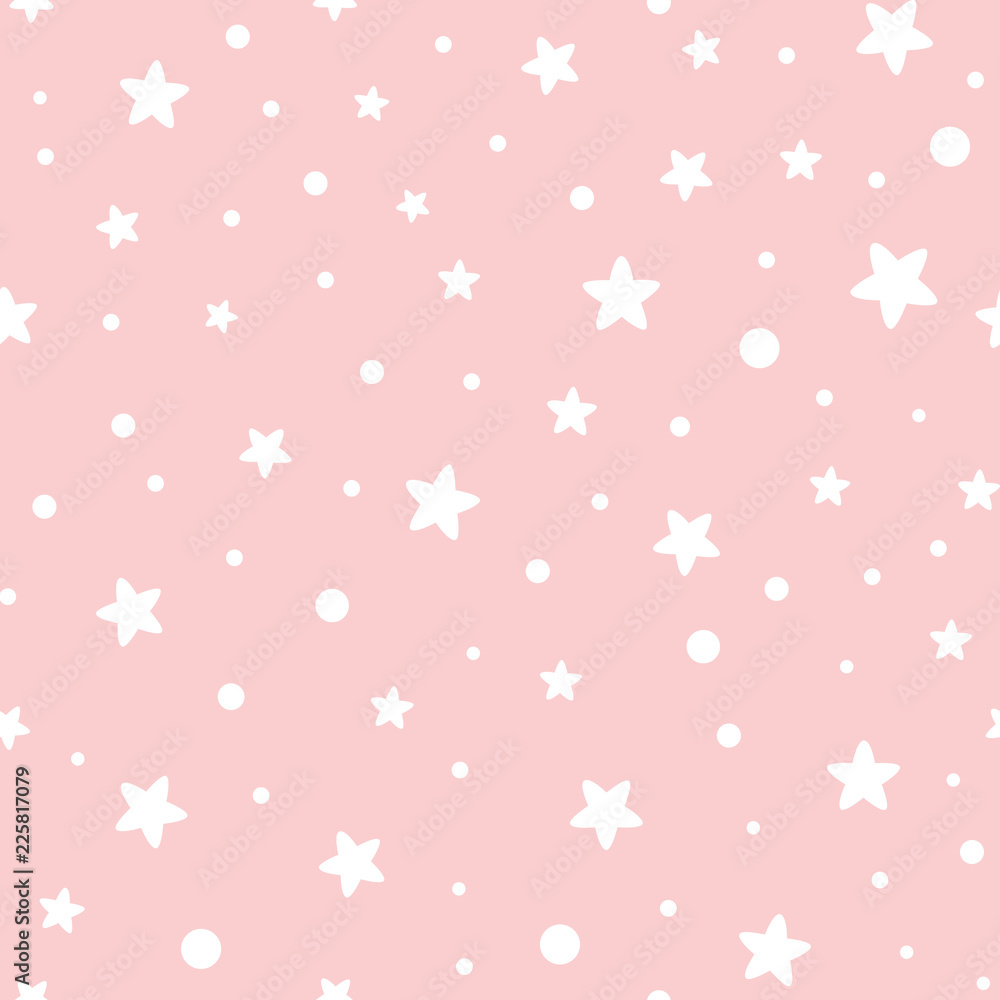 Pink seamless pattern stars geometric pink ornamental background baby  shower sweet girl background Stock Vector | Adobe Stock