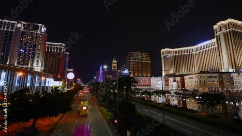 4K Time lapse traffic of Macau city 