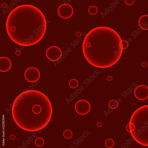 Bubbles on a red background