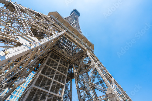 Beautiful eiffel tower landmark of parisian hotel and resort in macau city photo