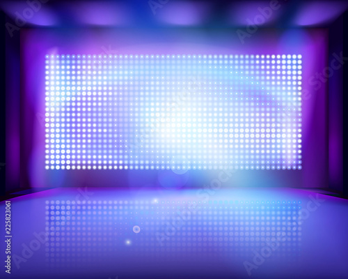 Large led projection screen. Vector illustration.