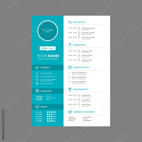 cv design with line icons vector