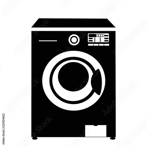 vector, on white background, silhouette of washing machine