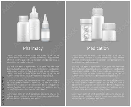 Pharmacy Medication Set Posters Treatment Remedy