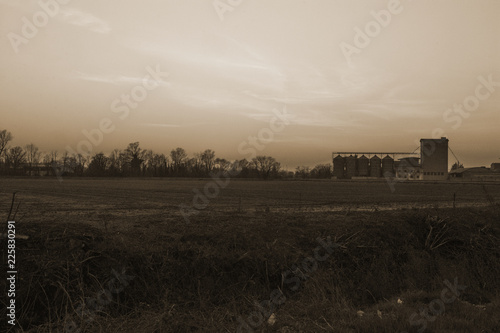 Gaggiano Milan sunset Italy in countryside photo