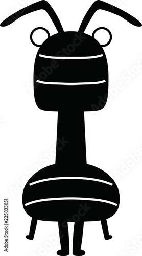 Black Comic cute monster vector