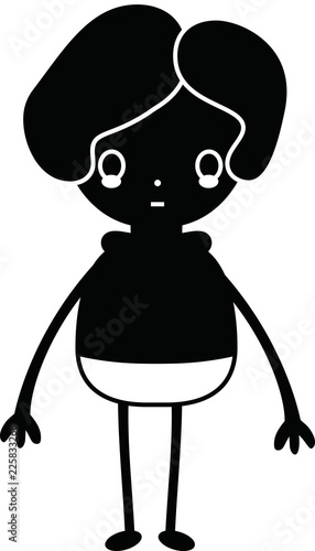 Black Comic cute monster vector