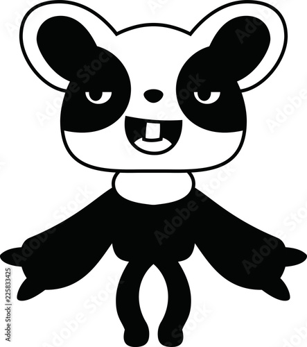 Black Comic cute monster vector