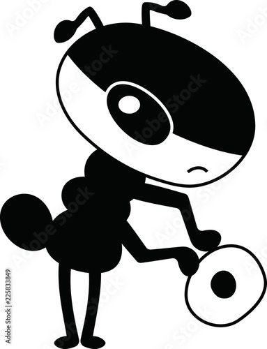 Black Comic cute monster vector